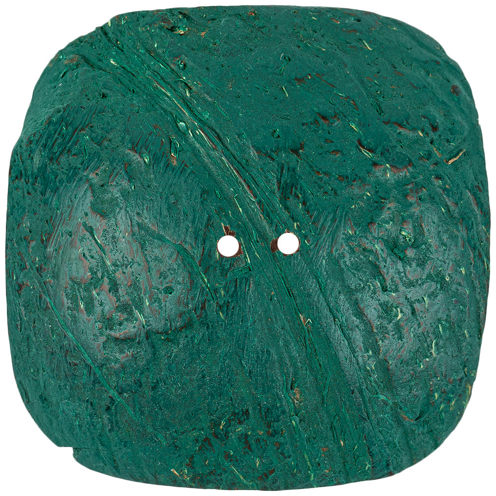 Hunter Green and Silver Foiled 2-Hole Coconut Button - 110L/70mm