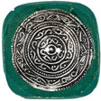 Hunter Green and Silver Foiled 2-Hole Coconut Button - 110L/70mm