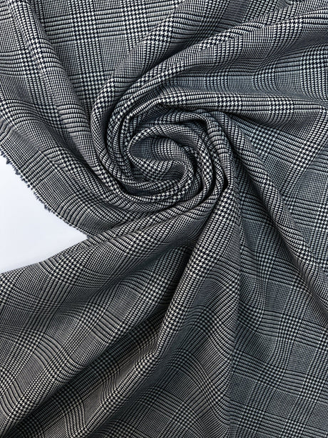 Wool Houndstooth Checked Fabric