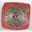 Red and Silver Coconut Button - 100L/65mm