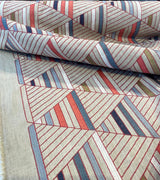 Waverly Flagship American Contemporary Embroidered Fabric - American Flag Inspired Contemporary Geometric, 55" Width (1 Yard)