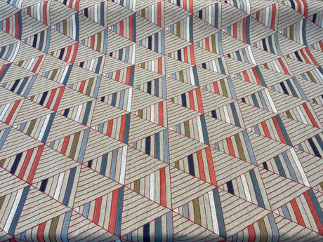 Waverly Flagship American Contemporary Embroidered Fabric - American Flag Inspired Contemporary Geometric, 55" Width (1 Yard)