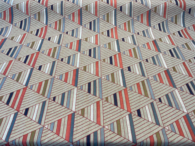 Waverly Flagship American Contemporary Embroidered Fabric - American Flag Inspired Contemporary Geometric, 55" Width (1 Yard)