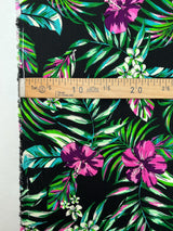 Viscose Crepe Floral Print Green Black