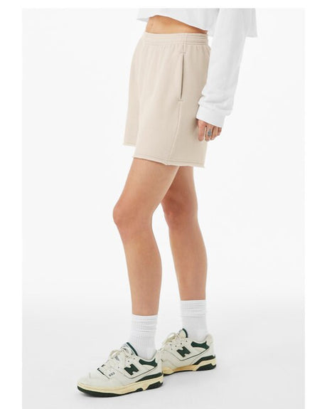 BELLA + CANVAS Women's Cutoff Fleece Shorts in Athletic Heather