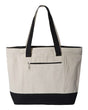 Q-Tees 19L Zippered Cotton Canvas Tote