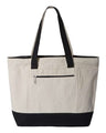 Q-Tees 19L Zippered Cotton Canvas Tote