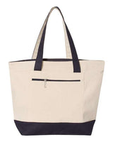 Q-Tees 19L Zippered Cotton Canvas Tote