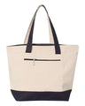 Q-Tees 19L Zippered Cotton Canvas Tote