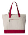 Q-Tees 19L Zippered Cotton Canvas Tote