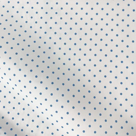 White Blue Polka Dot Rayon Fabric - White/Blue Polka Dot, 58/60" Width (1 Yard)
