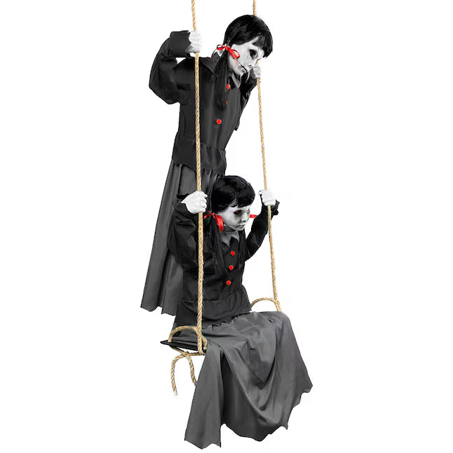 Haunted Living 6-Foot Swinging Ghoulish Twins Animatronic Halloween Decoration