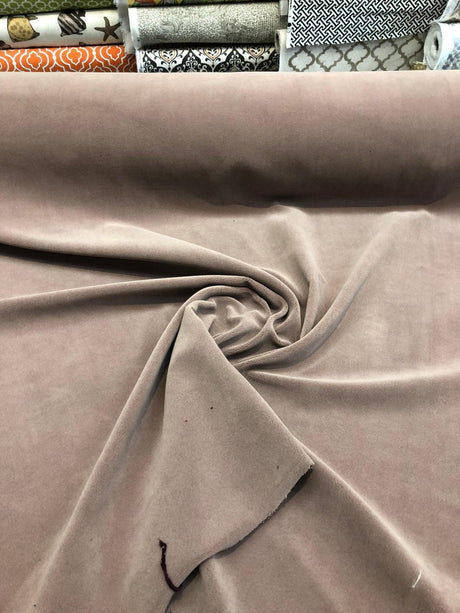 Crescent Polyester Velvet Fabric - Taupe, Woven And Dyed, 54" Width, 20 Oz Per Linear Yard (1 Yard)