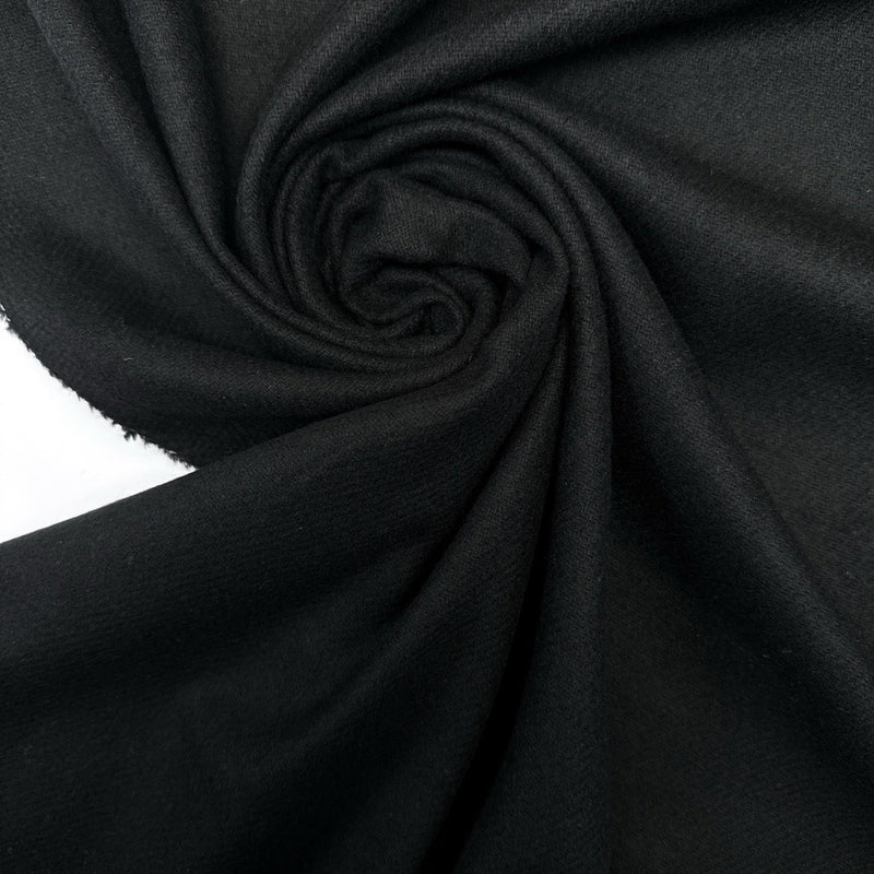 Black Wool Acrylic Tweed