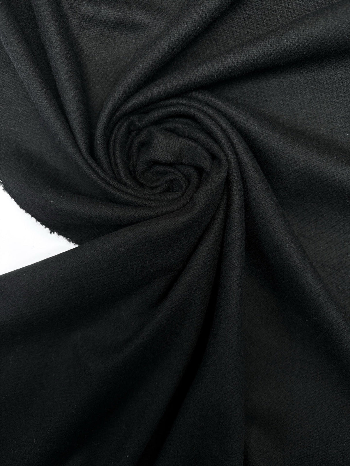 Black Wool Acrylic Tweed