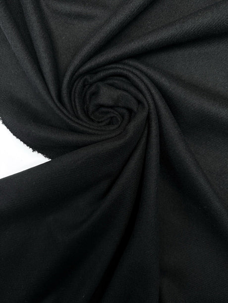 Black Wool Acrylic Tweed