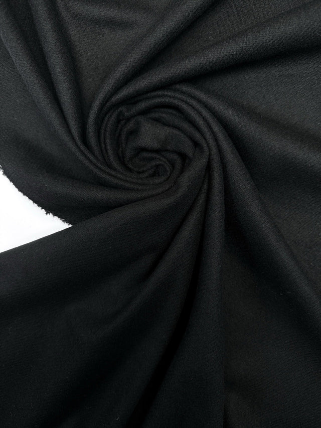 Black Wool Acrylic Tweed