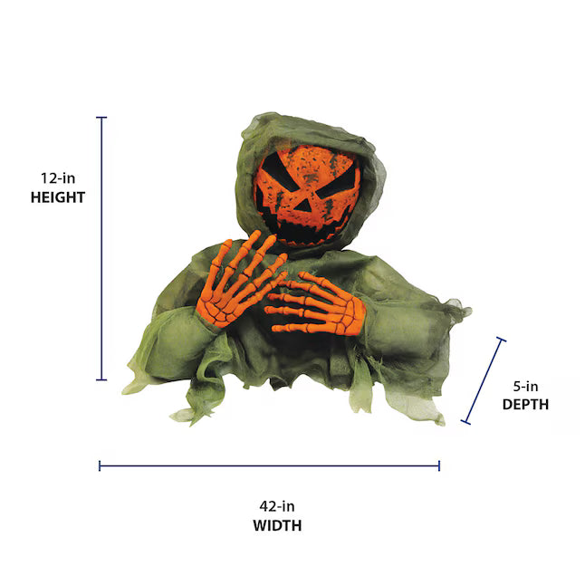 Haunted Living 13-in Freestanding Pumpkin Reaper Figurine Halloween Decoration