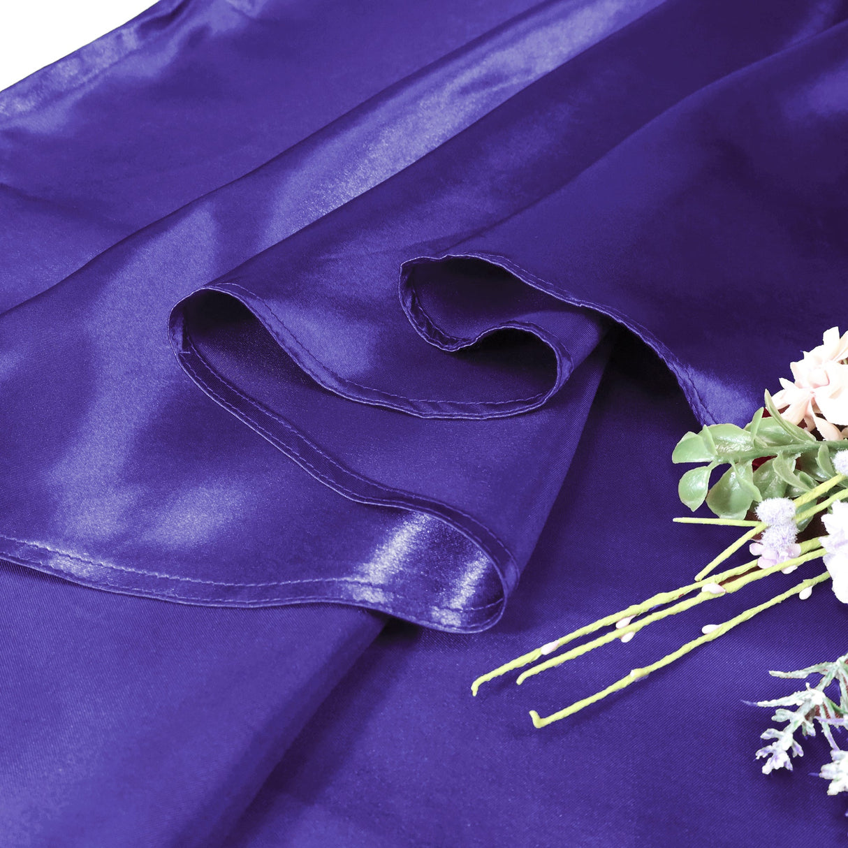 Round Heavy Duty Satin Tablecloth 132" Regency Purple