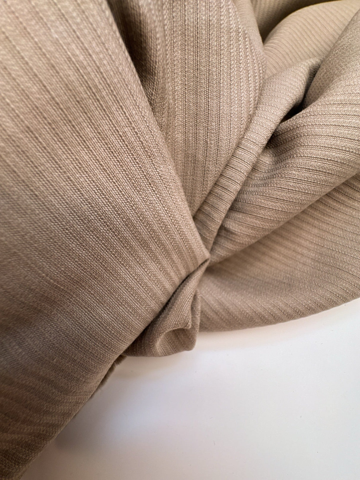 Cotton Ribbed Fabric Beige