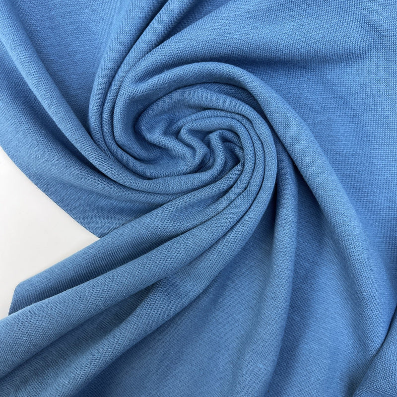 Cotton Rib Knit Fabric Blue