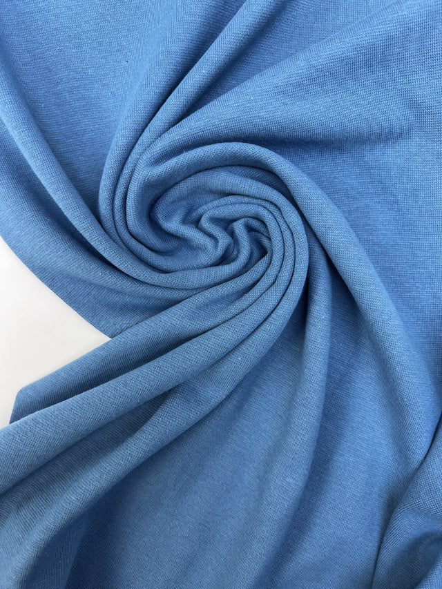 Cotton Rib Knit Fabric Blue