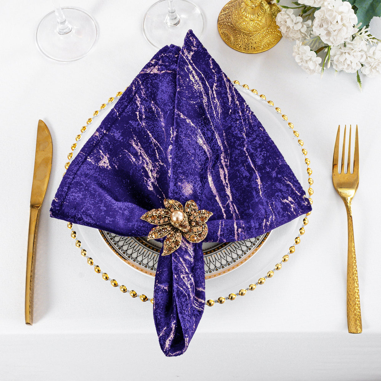 Velvet Dinner Napkins 20x20 Regency Purple