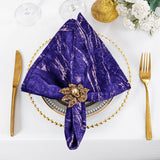 Velvet Dinner Napkins 20x20 Regency Purple