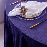 Crushed Velvet Rectangular Tablecloth 90x156 Regency Purple