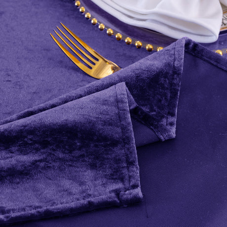 Crushed Velvet Dinner Napkin Sample 20x20 Regency Purple