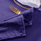 Round Crushed Velvet Tablecloth 132" Regency Purple