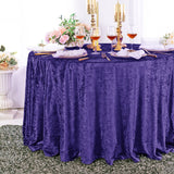 Round Velvet Tablecloth 120" Regency Purple