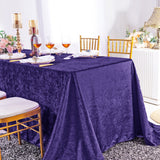 Crushed Velvet Rectangular Tablecloth 90x132 Regency Purple