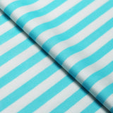 Candy Dots And Stripes Polyester Spandex Fabric - Pastel Pink, Aqua And White, Polka Dots And Stripes, 58/60" Width (1 Yard)