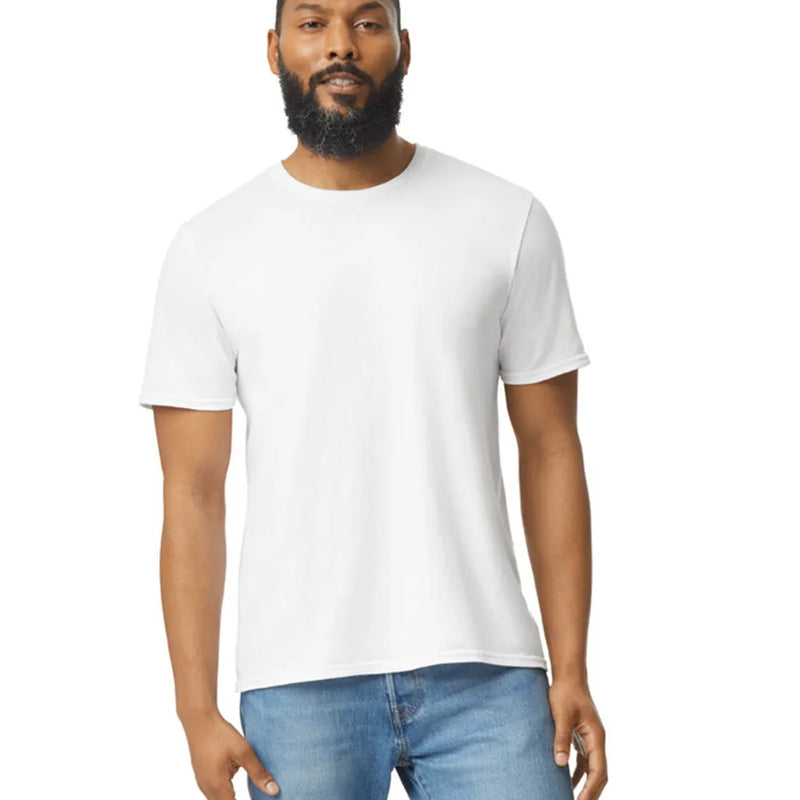 Gildan 64000 Softstyle Cotton Fabric - White, Modern Classic Fit, Short Sleeve T-Shirt (1 Piece)
