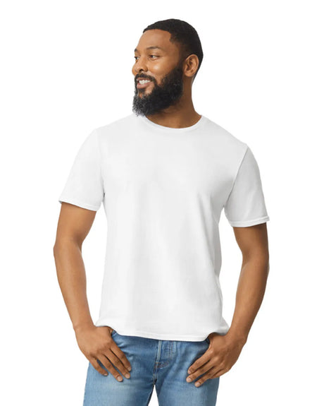 Gildan 64000 Softstyle Cotton Fabric - White, Modern Classic Fit, Short Sleeve T-Shirt (1 Piece)