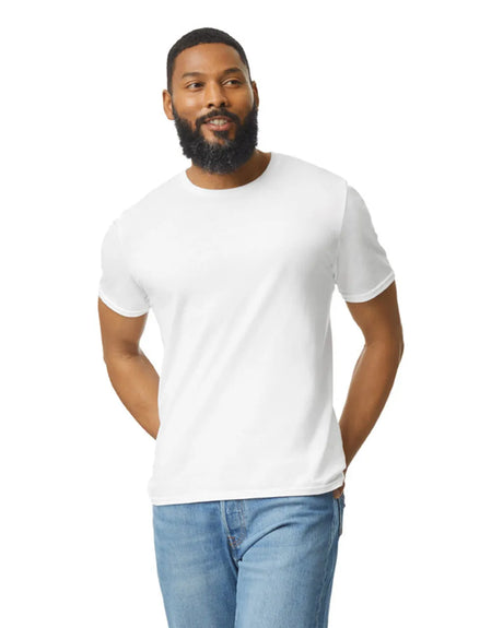 Gildan 64000 Softstyle Cotton Fabric - White, Modern Classic Fit, Short Sleeve T-Shirt (1 Piece)