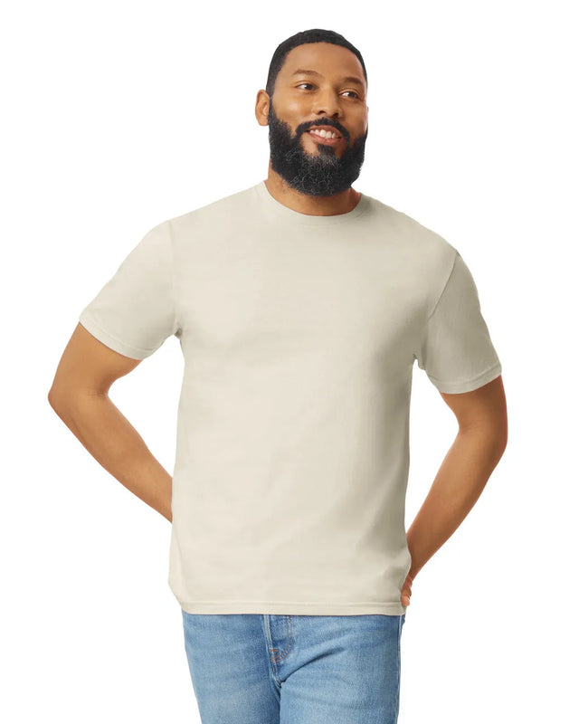 Gildan 64000 Softstyle Cotton Fabric - Natural, Modern Classic Fit, Short Sleeve, T-Shirt (1 Unit)