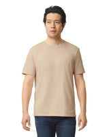 Gildan 64000 Softstyle Cotton Fabric - Sand, Short Sleeve T-Shirt, Modern Classic Fit (1 Unit)