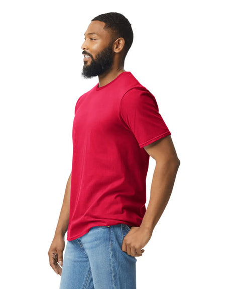 Gildan 64000 Softstyle Cotton T-Shirt Fabric - Red, Modern Classic Fit, Soft Ring Spun, 5/8" Rib Collar (1 Piece)