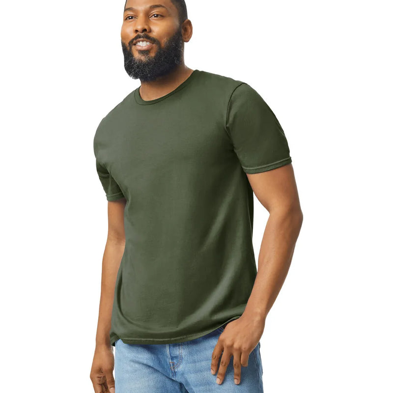 Gildan 64000 Softstyle Cotton Fabric - Military Green, Short Sleeve, Modern Classic Fit (1 Piece)