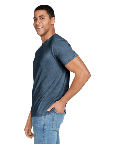 Gildan 64000 Softstyle Cotton Fabric - Heather Navy, Modern Classic Fit, Short Sleeve (1 Unit)