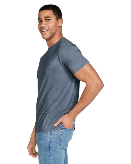 Gildan 64000 Softstyle Cotton Fabric - Heather Indigo, Modern Classic Fit, Short Sleeve (1 Unit)