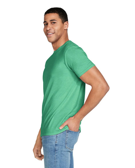 Gildan 64000 Softstyle Cotton Fabric - Heather Irish Green, Short Sleeve T-Shirt, Modern Classic Fit (1 Unit)