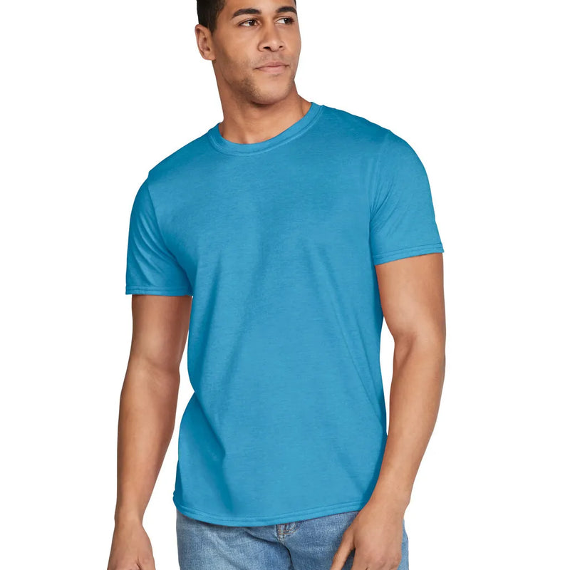 Gildan 64000 Softstyle Cotton Fabric - Heather Sapphire, Modern Classic Fit, Short Sleeve (1 Piece)