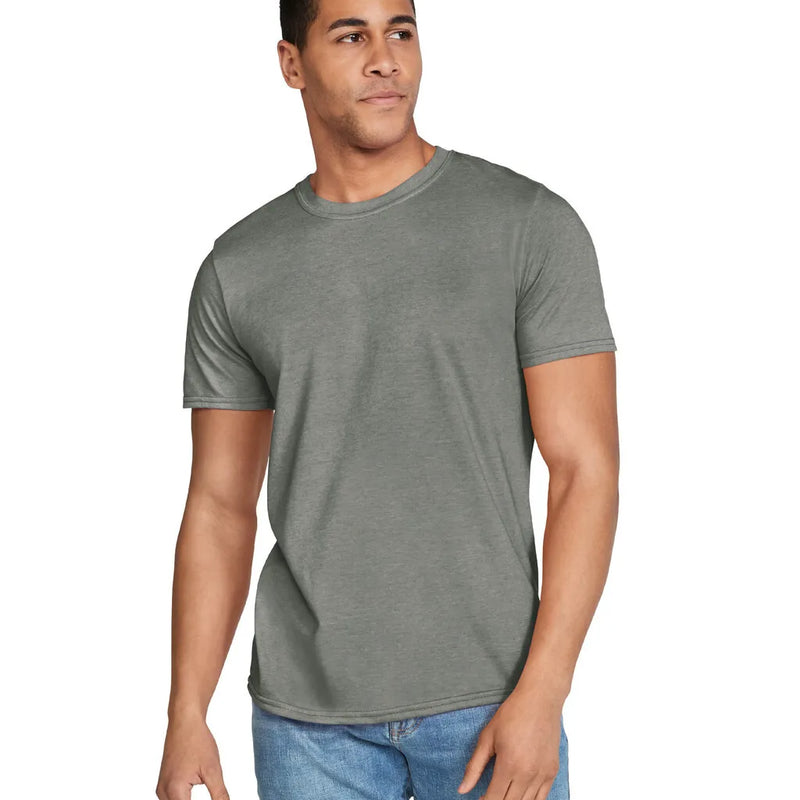 Gildan 64000 Softstyle Cotton Fabric - Heather Military Green, Short Sleeve T-Shirt, Modern Classic Fit (1 Unit)