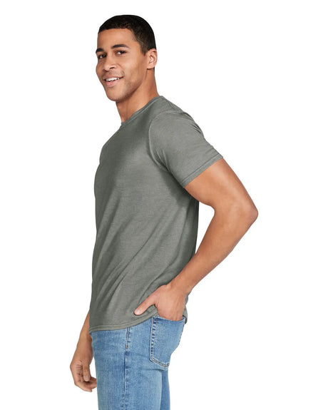Gildan 64000 Softstyle Cotton Fabric - Heather Military Green, Short Sleeve T-Shirt, Modern Classic Fit (1 Unit)