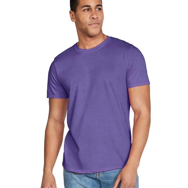 Gildan 64000 Softstyle Cotton Fabric - Heather Purple, Short Sleeve T-Shirt, Modern Classic Fit (1 Unit)