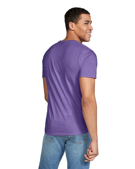 Gildan 64000 Softstyle Cotton Fabric - Heather Purple, Short Sleeve T-Shirt, Modern Classic Fit (1 Unit)