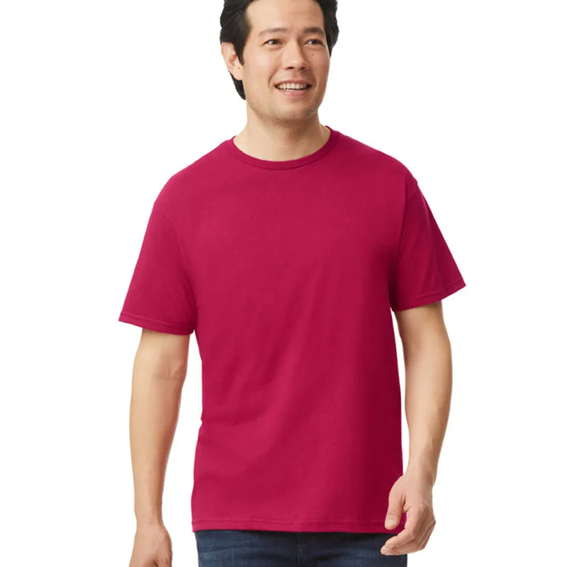Gildan 64000 Softstyle Cotton Fabric - Antique Cherry Red, Modern Classic Fit, 5/8" Rib Collar (1 Piece)